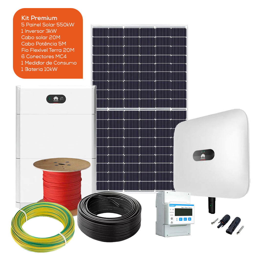 Kit com acumulação de 10kW – Autoconsumo 2750W – Trifásico - Huawei