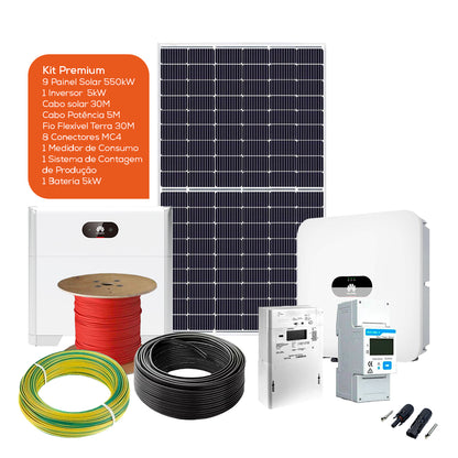 Kit com acumulação de 5kW – Autoconsumo 4950W – Monofásico - Huawei