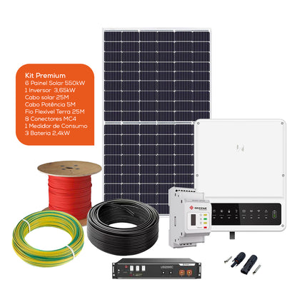 Kit com acumulação de 7,2kW – Autoconsumo 3300W – Monofásico EM - Goodwe