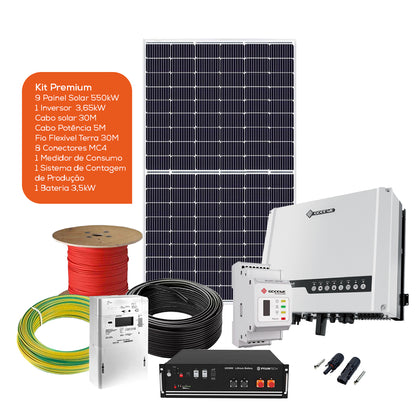 Kit com acumulação de 3,5kW – Autoconsumo 4950W – Monofásico - Goodwe