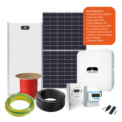 Kit com acumulação de 15kW – Autoconsumo 6050W – Trifásico - Huawei