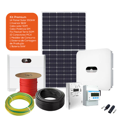 Kit com acumulação de 5kW – Autoconsumo 7700W – Trifásico - Huawei