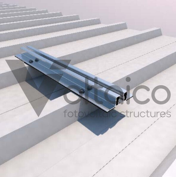 VOLTAICO - Estrutura microrail 350mm para telha sandwich 5M